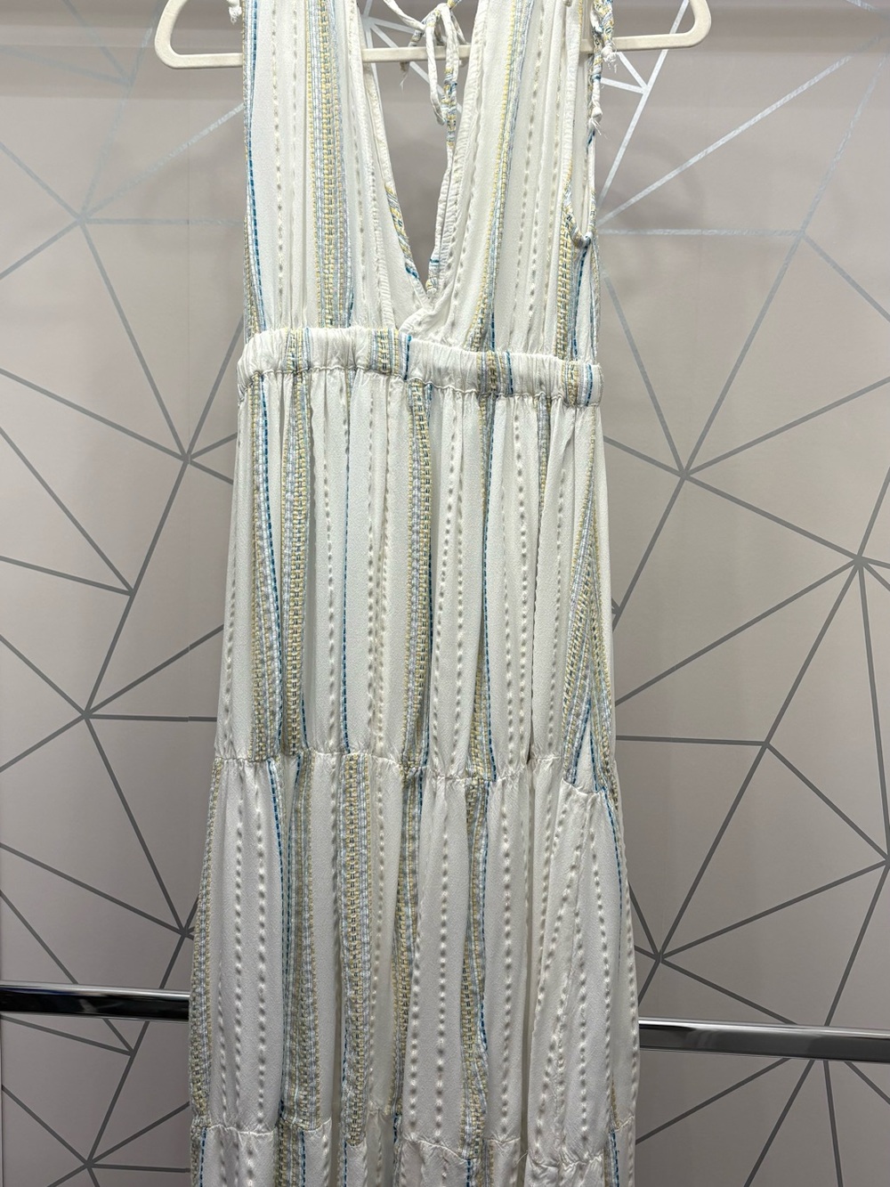ELAN Stripe Deep V-Neck Cover-Up Maxi in size Medium - Picture 12 of 12
